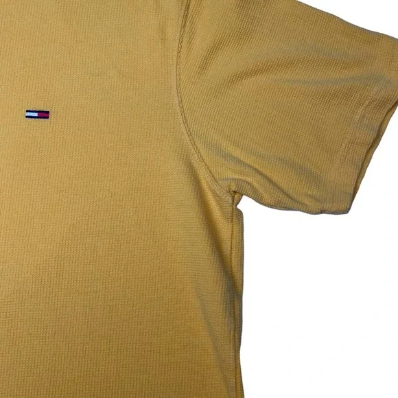 Vintage Tommy Hilfiger Men's‎ XL Yellow V-Neck Short Sleeve  Shirt - Picture 4 of 6
